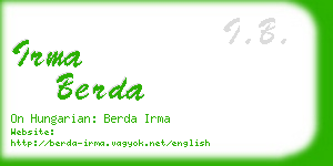irma berda business card